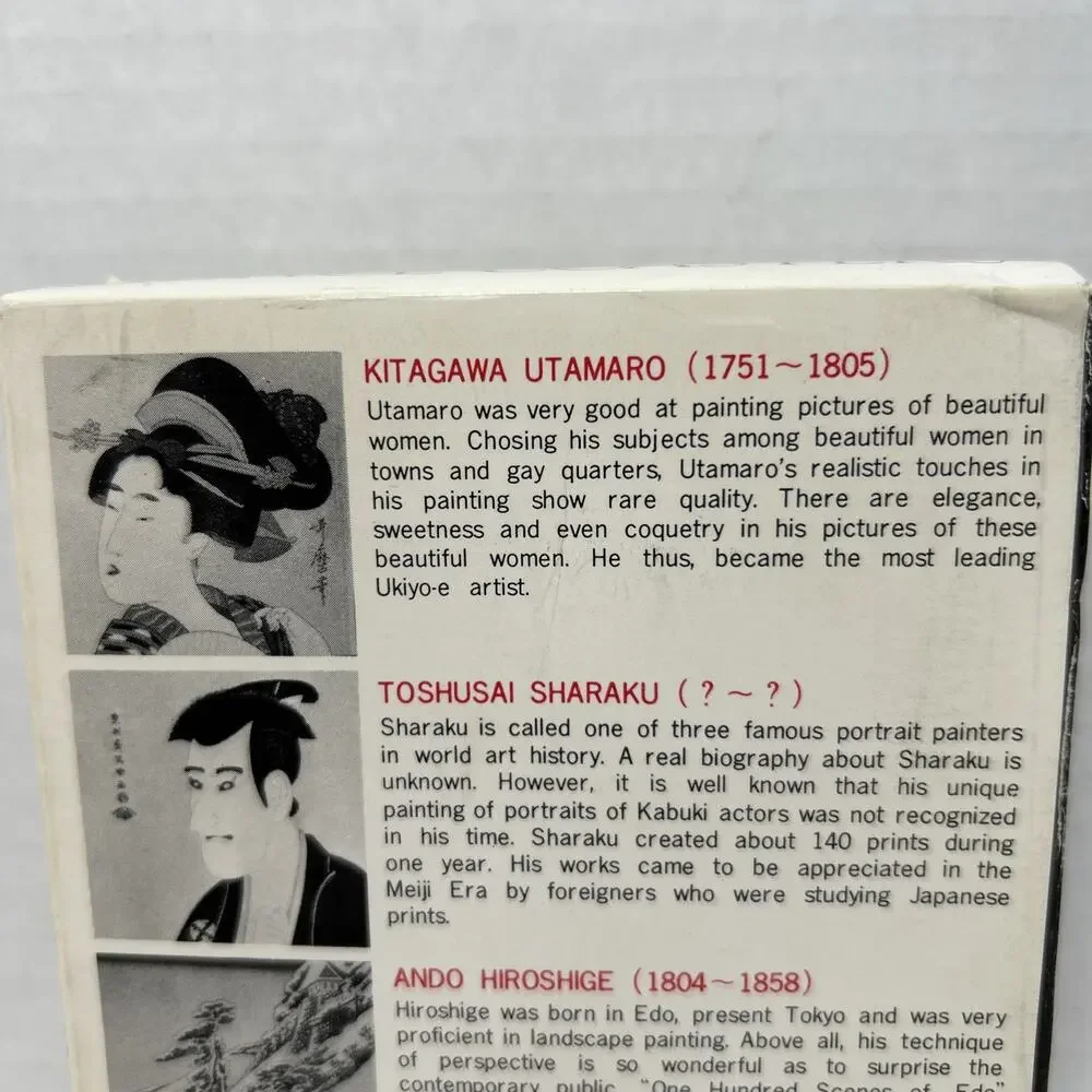 Vtg Ukiyoe Japanese Fine Art Paper Coasters Box Set of 12 Unused Complete